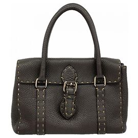 Bolsa de couro Selleria da Fendi Marrom