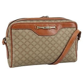 Céline Borsa a Spalla Celine Vintage Macadam in Tela e Pelle Beige