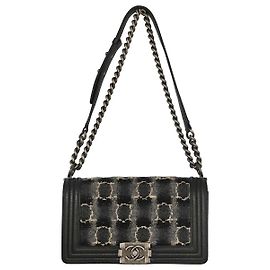 Borsa Boy Flap Chanel in tweed e pelle Old Medium Nero