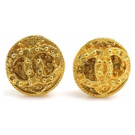 Vintage Gold Clip Ohrringe von Chanel Golden