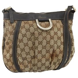 Borsa a Spalla GG Canvas Gucci Beige Oro 203257 Auth mr2384 Beige D'oro
