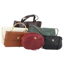 Borsa a Mano GIVENCHY in Pelle Scamosciata 6 Set Nero Verde Rosso Auth 174943 Nero Rosso Verde