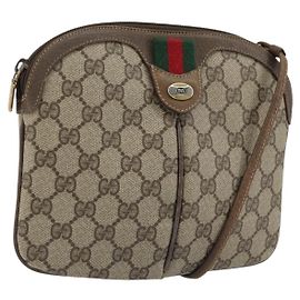 Bolsa Sherry Line GG Supreme Web da GUCCI em PVC bege e dourado 904 02 047 Auth 175286 Bege Dourado