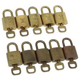 LOUIS VUITTON Padlock 10 Set Padlock metal Gold LV Auth ti3909 Golden
