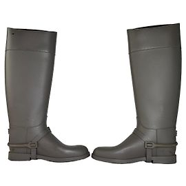 Vintage Givenchy Rubber Riding Boots Taupe EU37 Grey