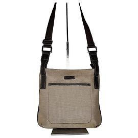 Bolsa de ombro de algodão vintage Gucci bege e marrom Bege