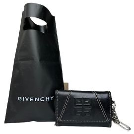 Vintage Givenchy 4G Leather Key Holder Black Black