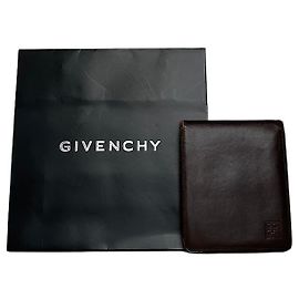 Vintage Givenchy Bifold Leather Bifold Wallet Dark Brown Brown