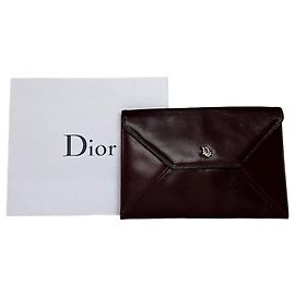 Clutch busta in pelle vintage Dior bordeaux Bordò