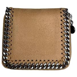 Stella Mc Cartney Vintage Stella McCartney Falabella Veganes Leder Kompakt-Reißverschluss-Geldbörse Camel Kamel