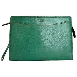 Pochete de pulso em couro texturizado vintage Gianni Versace verde Verde