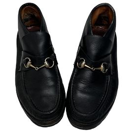 Vintage Gucci Horsebit Smooth Leather Ankle Boots Black EU40,5E Black