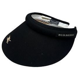 Visiera da sole vintage Burberry Golf foderata in Nova Check, nera, taglia M Nero