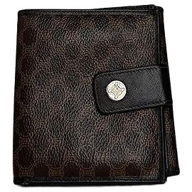 Céline Vintage Celine Triomphe Monogramm beschichtete Canvas Bifold Geldbörse Braun Braun