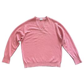 Pull  Barrie Rose Col V - 100% cachemire T. XL Rose