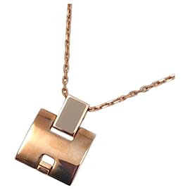 Hermès HERMES Necklace Eileen, marron glace, rose gold Pink