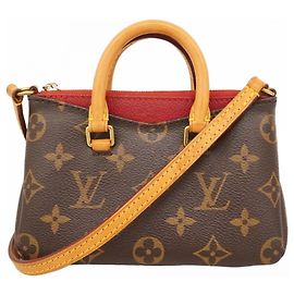 Borsa a mano Nano Pallas Monogram Louis Vuitton Marrone Fuschia