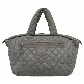 Graue Nylon-Handtasche Chanel Coco Cocoon Braun