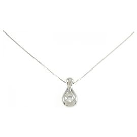 Autre Marque Colar de platina e diamantes Prata