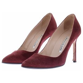 Manolo Blahnik Escarpins bordeaux en daim Dark red