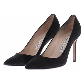 Manolo Blahnik Escarpins noirs en daim Noir
