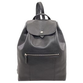 Longchamp Logo Backpack/Daypack in Leather Black
