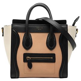 Céline Sac de voyage Celine en cuir tricolore marron Nano Marron Chair