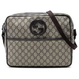 Gucci Beiger GG Supreme Interlocking G Umhängetasche Beige