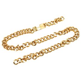 Cinto de corrente com logotipo Chanel em ouro dourado Dourado