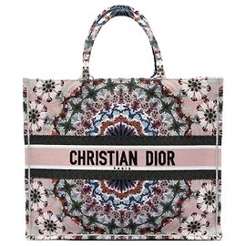 Dior Grande Tote de Lona Bordada KaleiDiorscopic Rosa Rosa