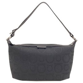 Bolsa de lona Gancini Salvatore Ferragamo Preto