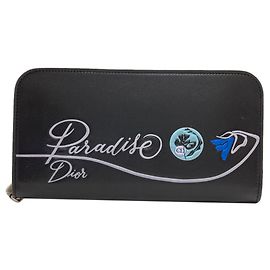 Portefeuille long en cuir Christian Dior Paradise Noir