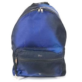 Christian Dior Nylon Backpack Black Blue