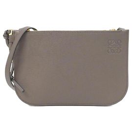 Loewe Gate Double Zip Handbag Pouch Brown