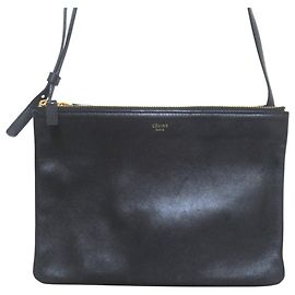 Céline Bolsa de Ombro Grande Trio da Era Phoebe Philo da Celine Preto