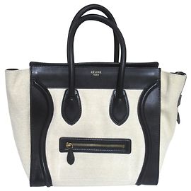 Céline Borsa Tote Mini Luggage di Celine Nero Beige