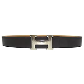 Cinturón reversible H-Martre Constance de Hermès Castaño Beige