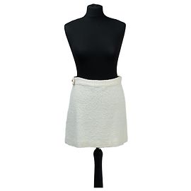 Falda mini blanca Christian Dior algodón lana Blanco