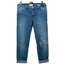 Jeans cropped taille basse bleus Frame Denim Bleu