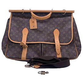 Bolso de caza Louis Vuitton de cuero marrón Castaño