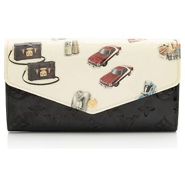 Cartera Sarah en Monogram Vernis con pegatinas de edición limitada Louis Vuitton Negro