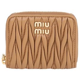 Miu Miu Monedero de cuero nappa Castaño