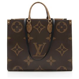 Sac Onthego GM en toile Monogram géant Louis Vuitton Marron