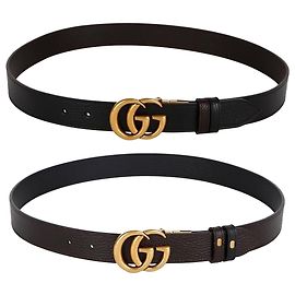 Gucci Gg Marmont Reversible Thin Belt Black
