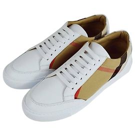 Burberry Tênis de couro xadrez Multicor