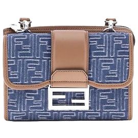 Fendi Double Jacquard Denim Baguette Bag Multiple colors