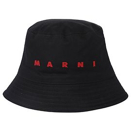 Marni Embroidered Logo Bucket Hat Black