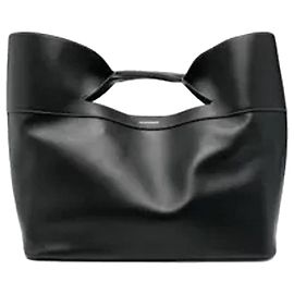 Alexander Mcqueen Bolsa Tote de Couro com Laço Preto
