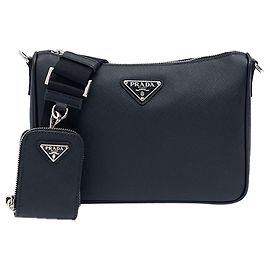 Prada Borsa a Spalla in Pelle Saffiano Nero