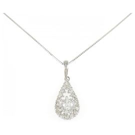 Autre Marque Colar de platina e diamantes Prata